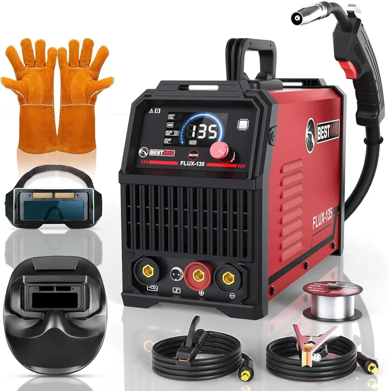 BESTMIG 135A MIG Welder – 3-in-1 Flux Core Welder